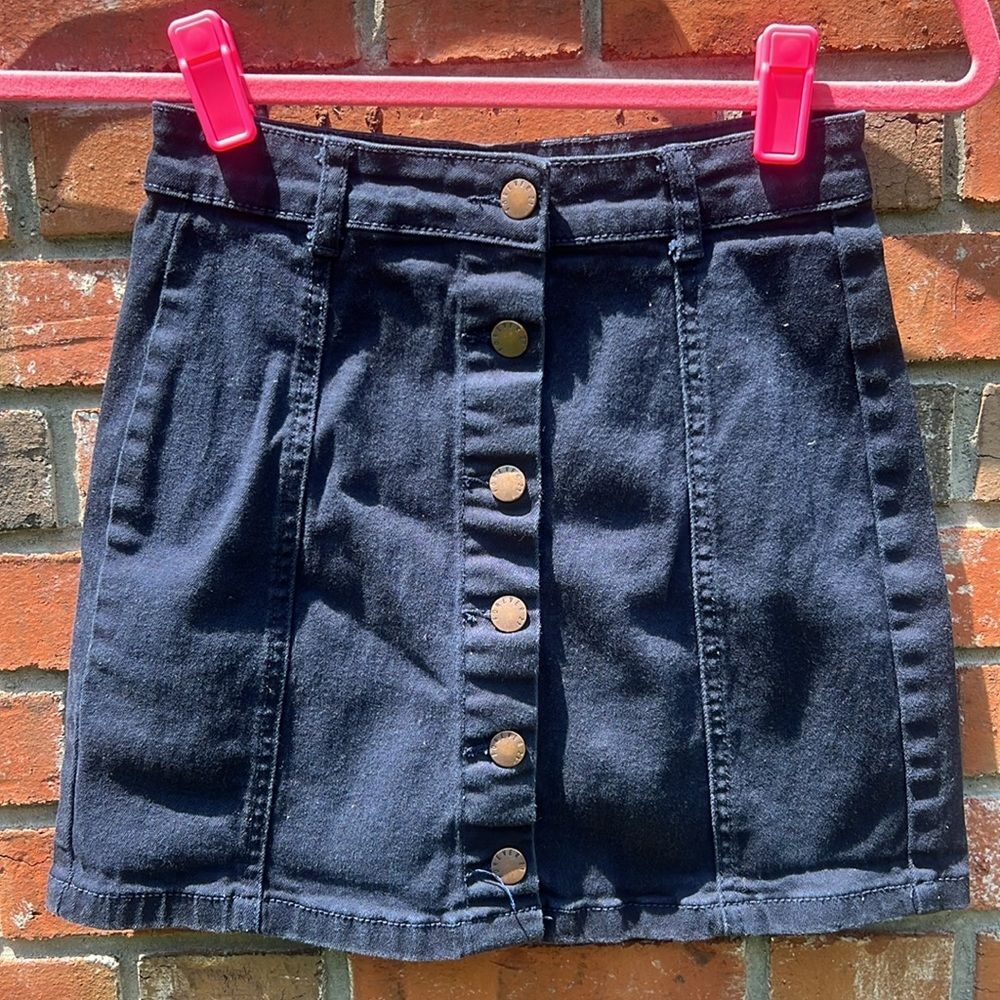 Forever 21 Navy Button Up Mini Skirt